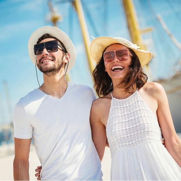 Black and Leopard Square Sunnies Sunglasses - Picture 5 of 5